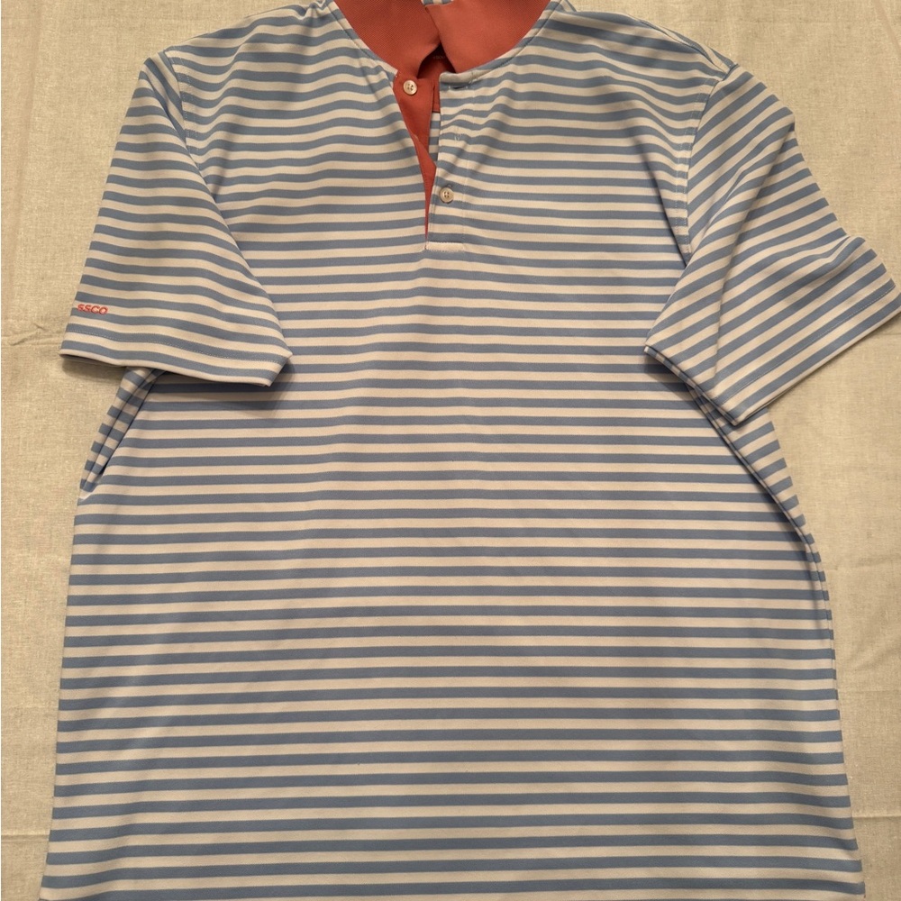 Striped Blue and White Polo Shirt